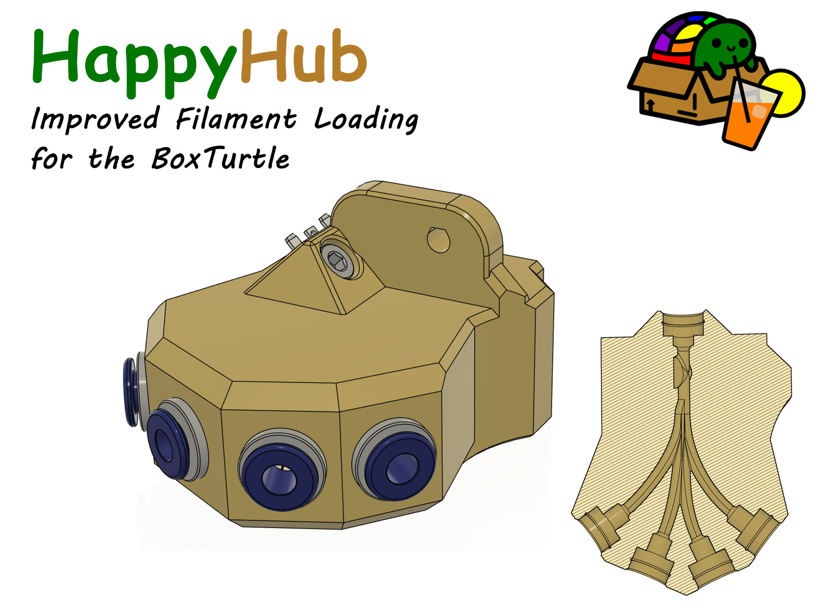 Улучшенный загрузчик нити HappyHub для принтера BoxTurtle для 3D принтера