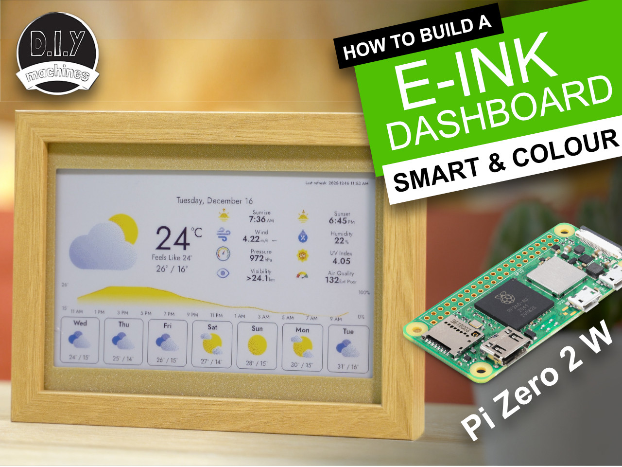 Создай цветную электронную чернильную панель! Погода, календарь, фото, новости... для 3D принтера