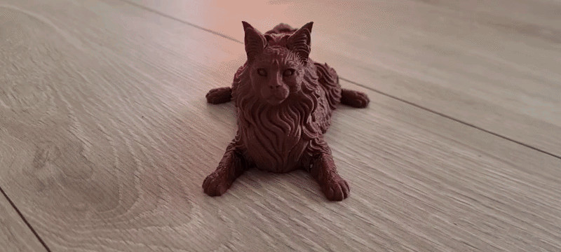 Реалистичная гибкая 3D-модель кота породы Мейн-кун для 3D принтера