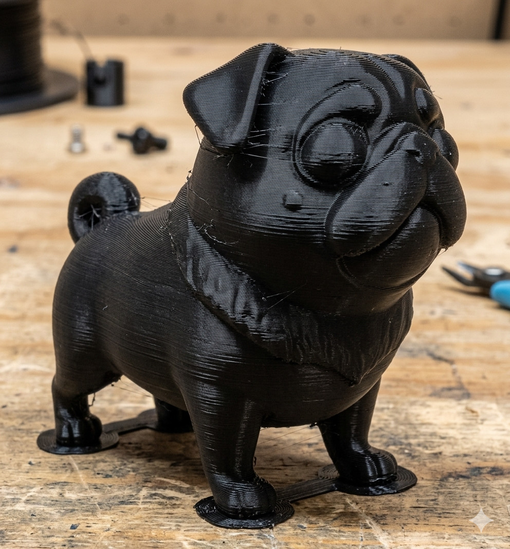 🐶 Реалистичная 3D-модель мопса Pug v1 для 3D принтера
