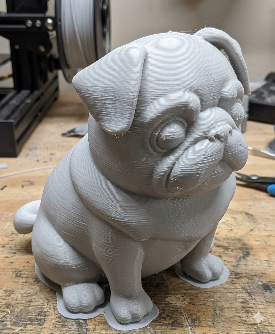 Скачай бесплатную 3D-модель очаровательного мопса Pug v2 [REMIX] для 3D принтера