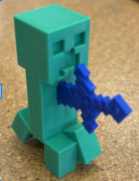 Крипер Minecraft получил ножевое ранение — уникальная 3D-модель для 3D принтера