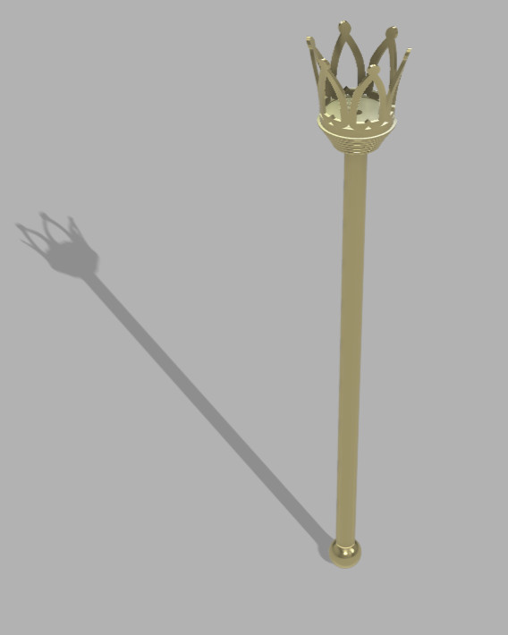 Волшебная корона-скипетр: уникальная 3D-модель Crown Wand для 3D принтера