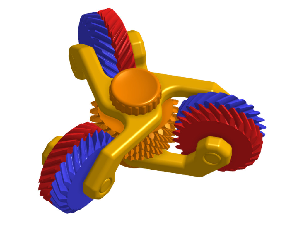 Фиджет спиннер с двумя спиральными шестернями — крутите и наслаждайтесь! для 3D принтера