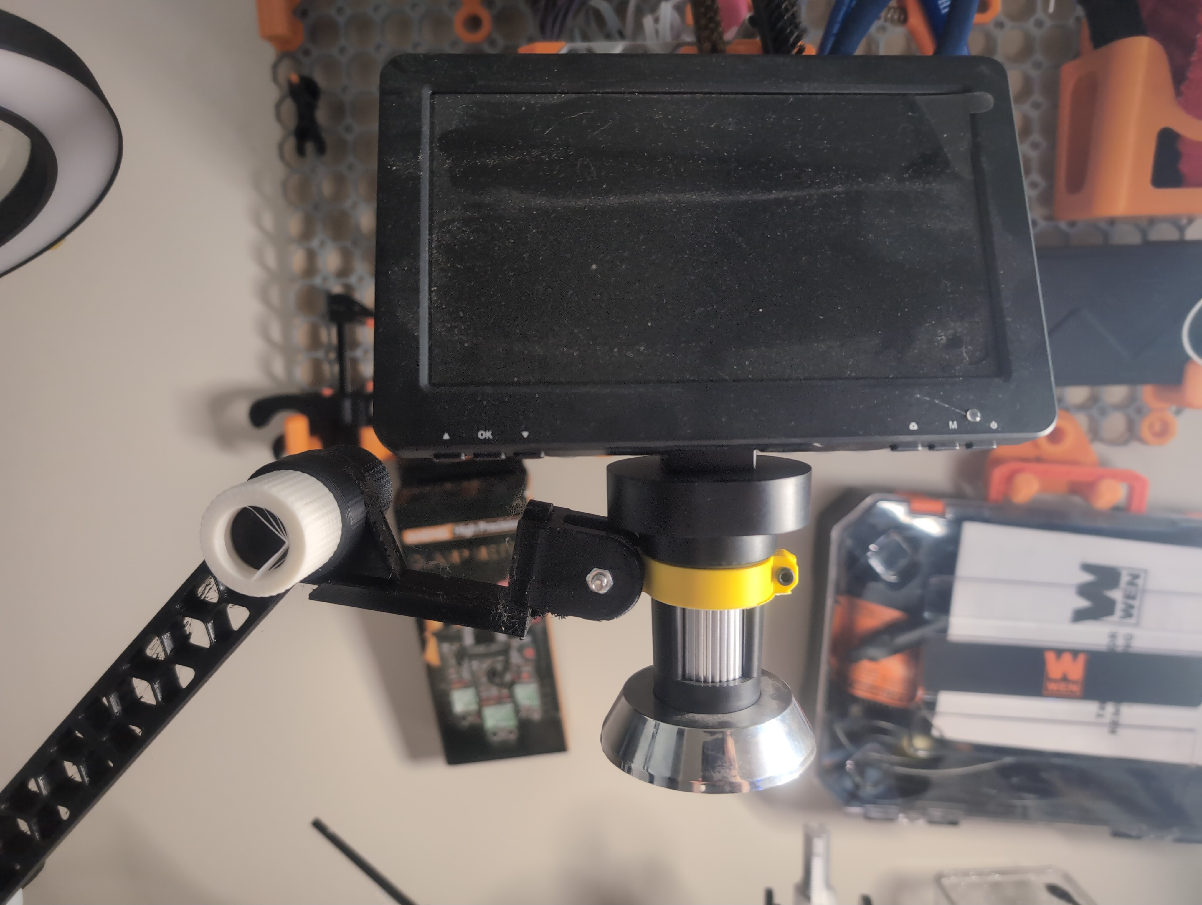 Держатель микроскопа 3D: универсальное крепление с кольцевой подсветкой для 3D принтера