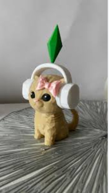 Танцующий кот The Sims в наушниках — мем 3D модель для 3D принтера