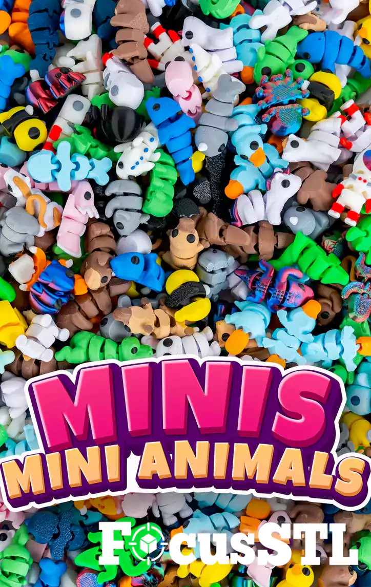 Собери милых гибких животных! Скачай 3D-модели Mini Flexi Animals для 3D принтера
