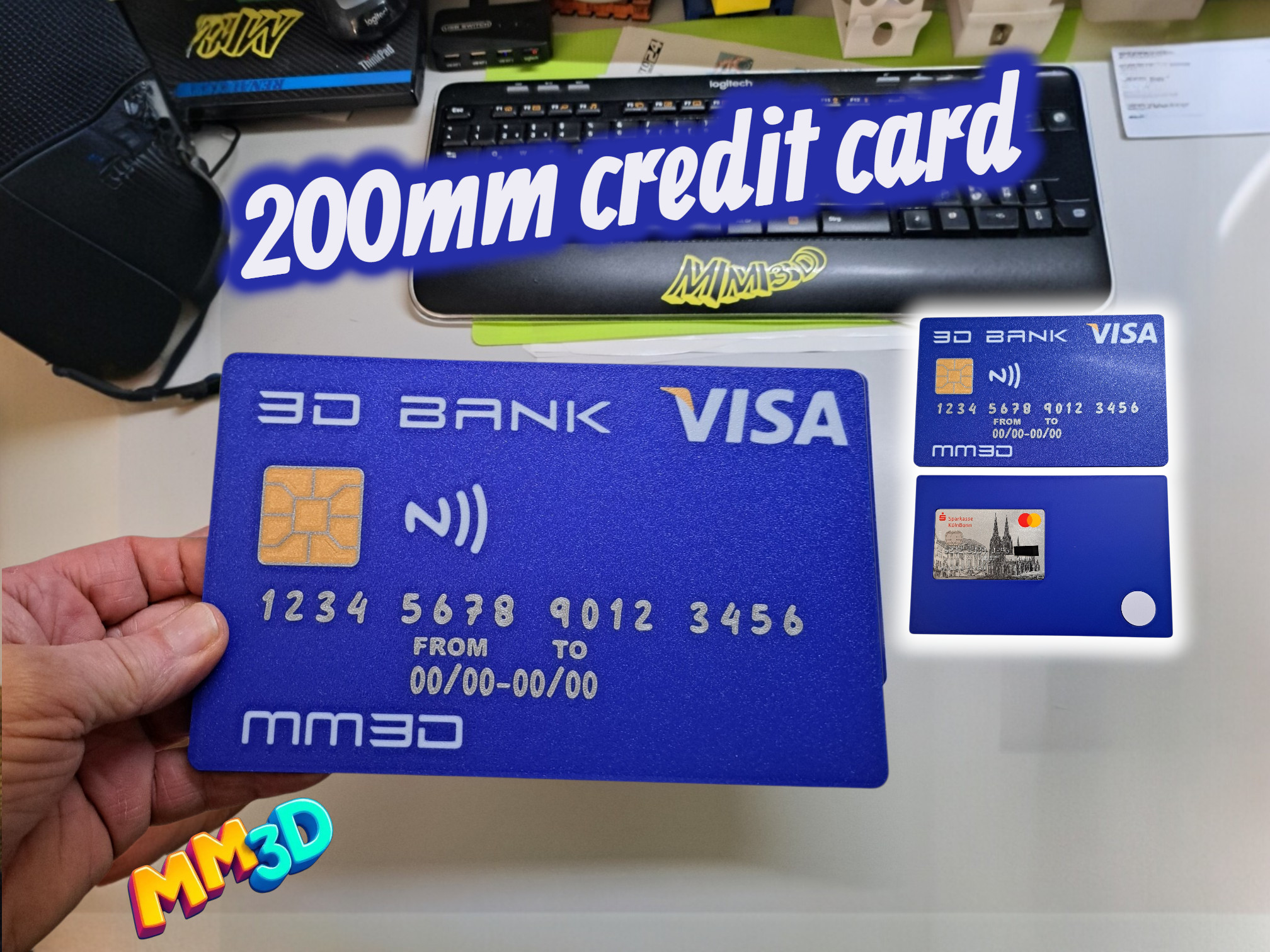 Забавная бесконтактная кредитка гигантского размера с NFC слотом для 3D принтера