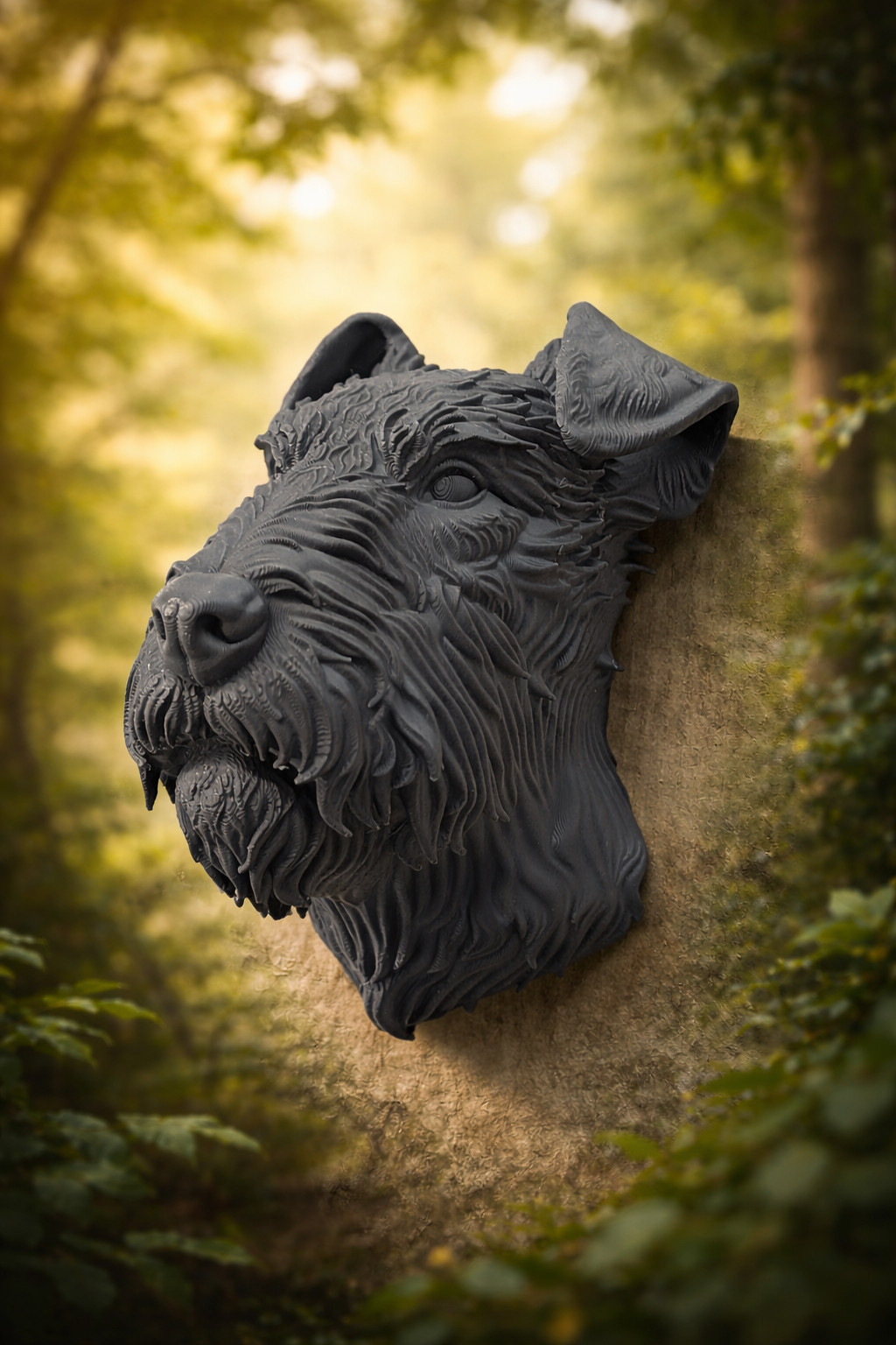 Трехмерная модель головы фокстерьера для 3D принтера