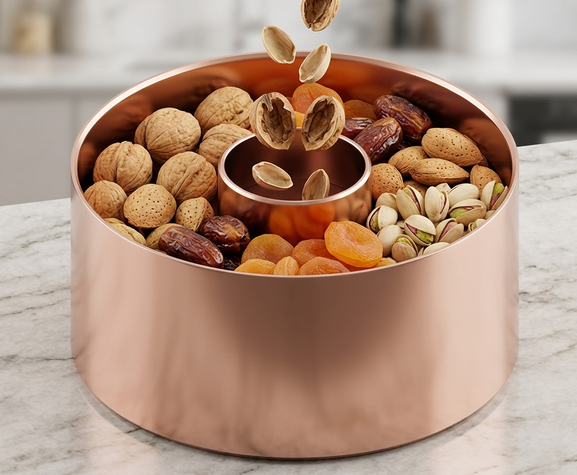 Двухкамерный контейнер для сухофруктов и орехов — экологичное решение для 3D принтера