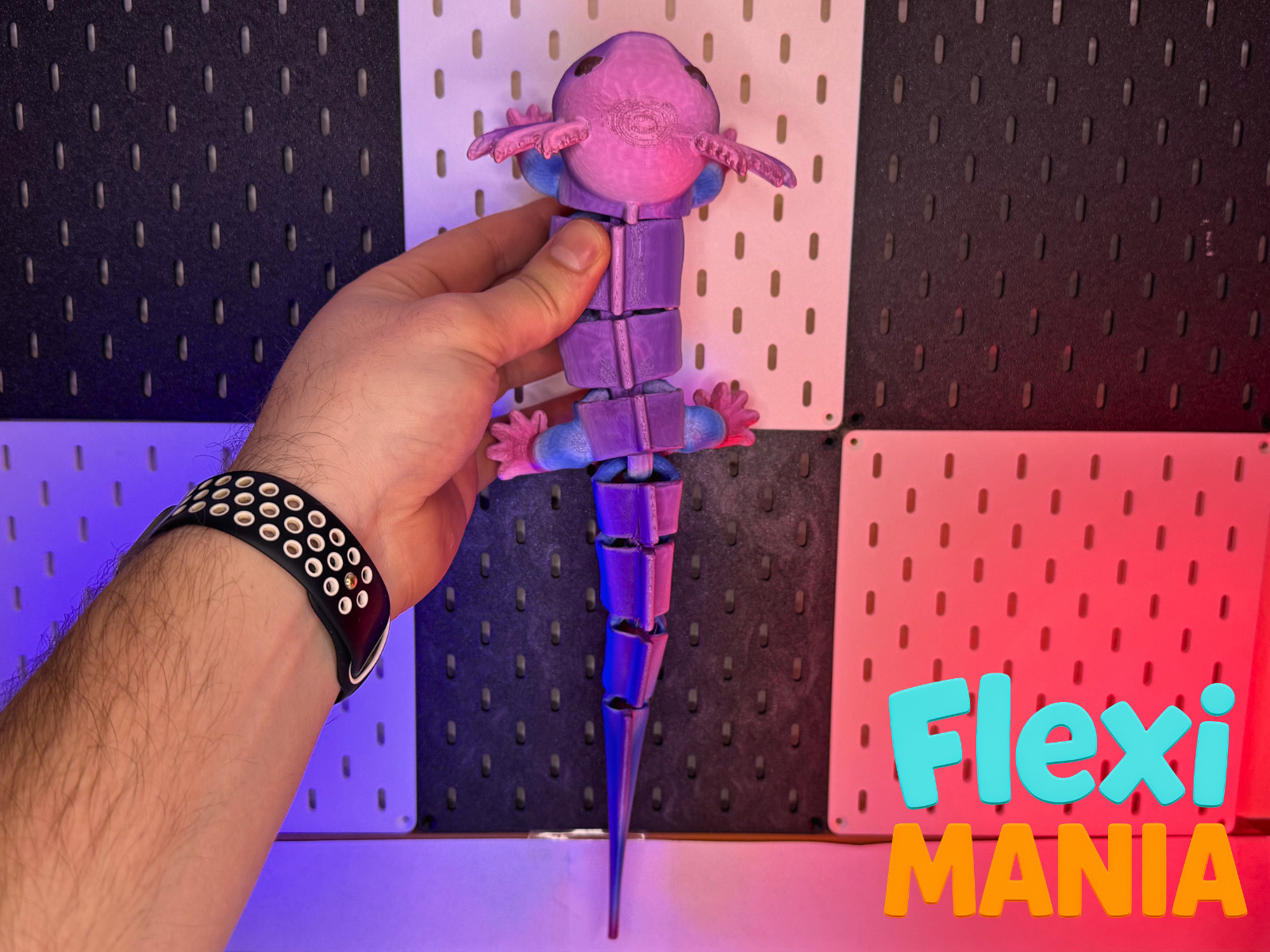 Милый гигантский гибкий аксолотль XXL Flexi — 3D модель для творчества для 3D принтера