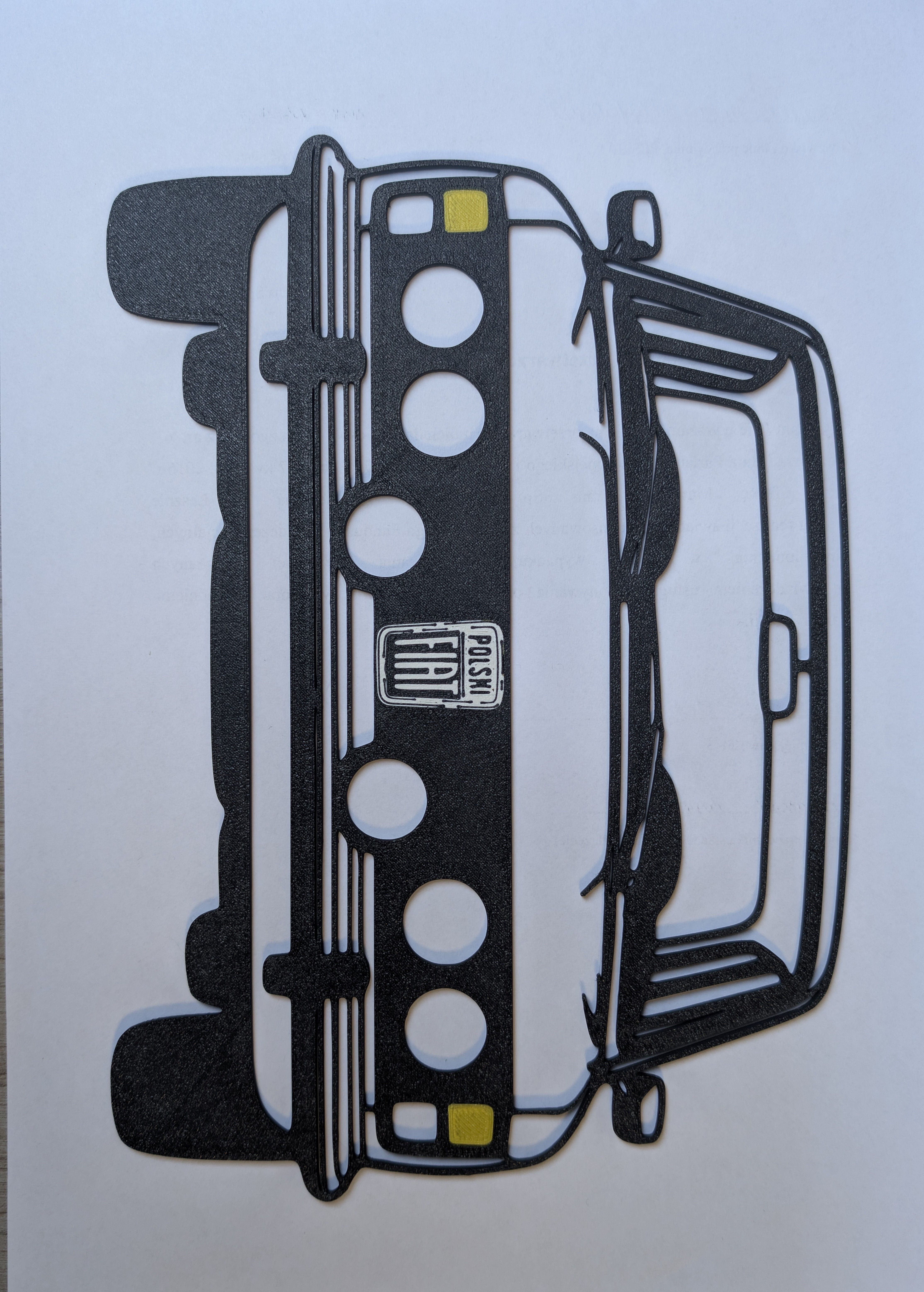 Оригинальная 3D-декорация на стену — польский Fiat 125P для 3D принтера