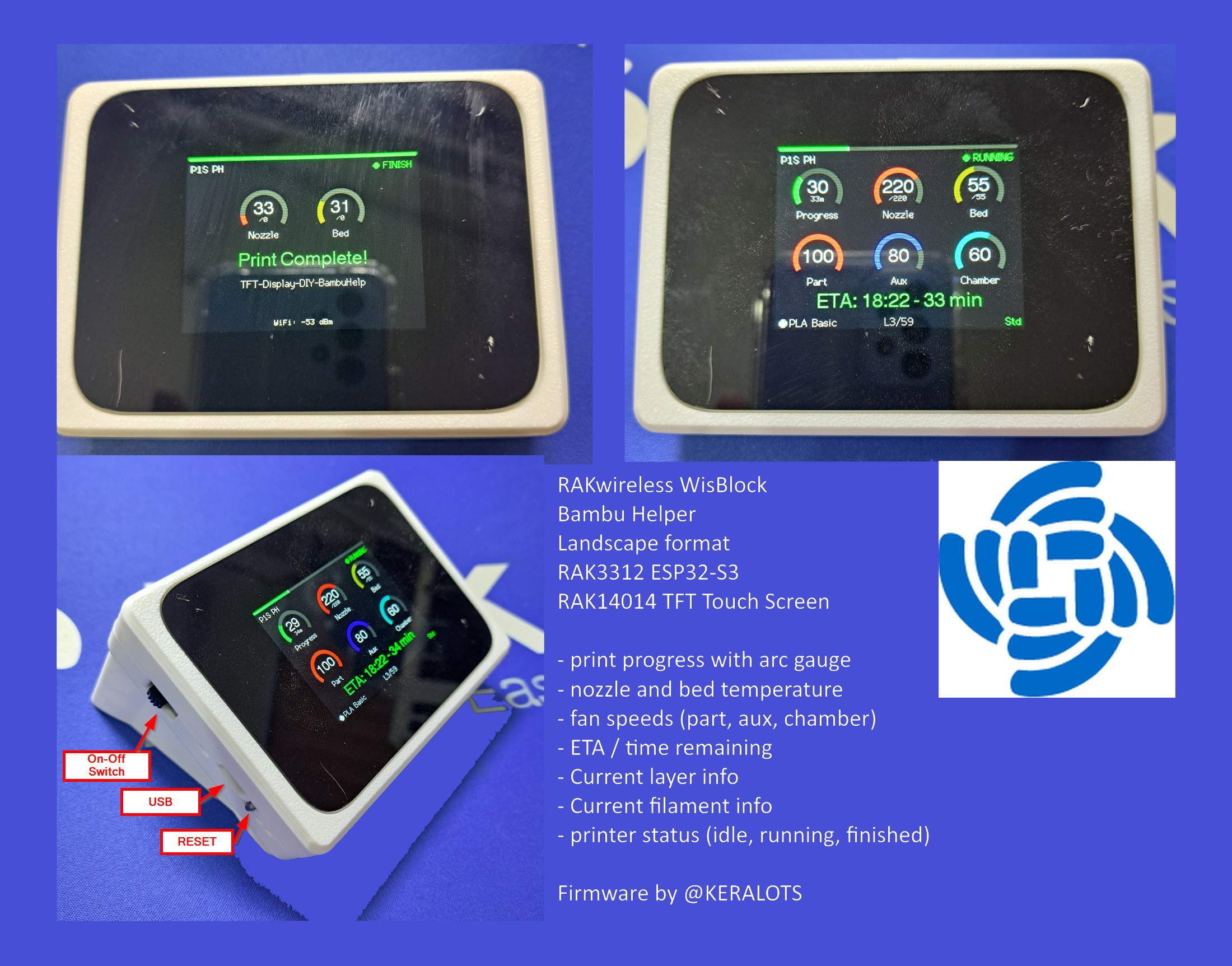 Создай ландшафт мечты с WisBlock BambuHelper Landscape! для 3D принтера