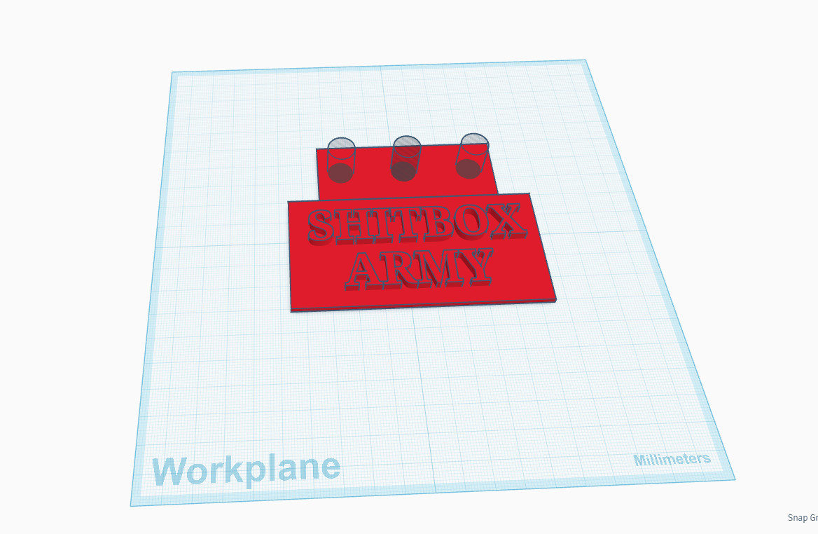 Шикарная 3D-модель армейской пластины Shitbox Army Plate для 3D принтера