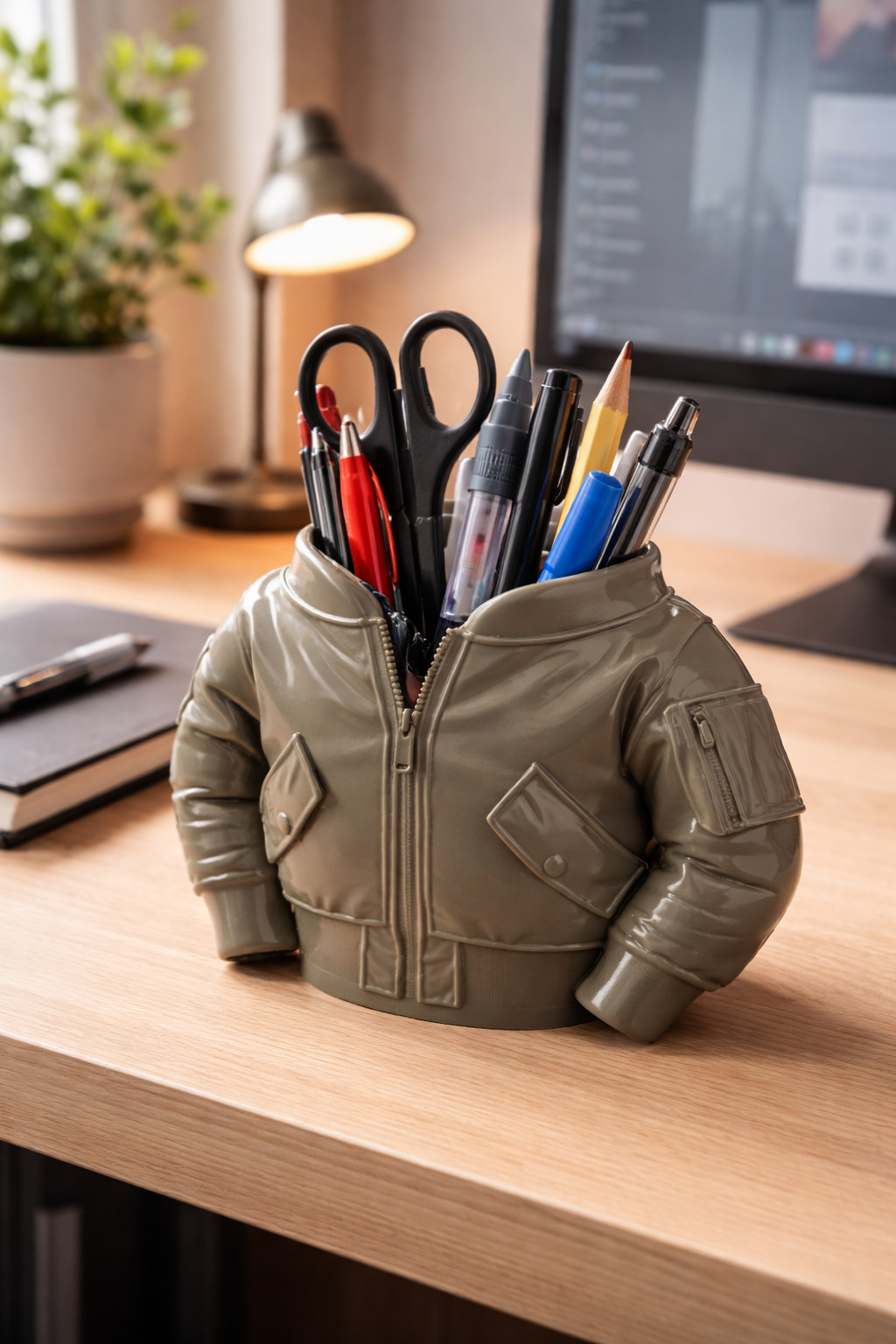 Стильный держатель ручек Bomber Jacket в 3D — незаменимый аксессуар для офиса для 3D принтера