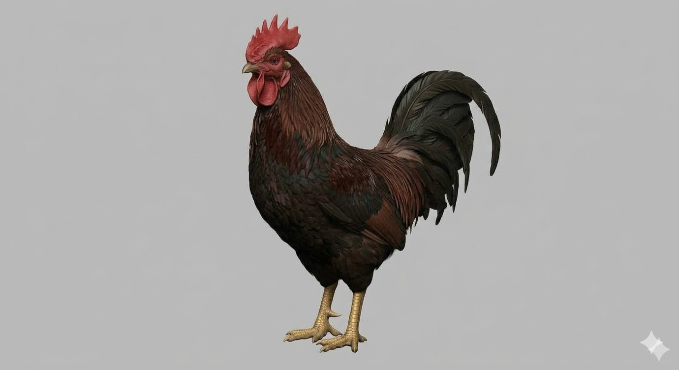 3D Модель Фермерского Петуха — Realistic Farm Rooster для 3D принтера