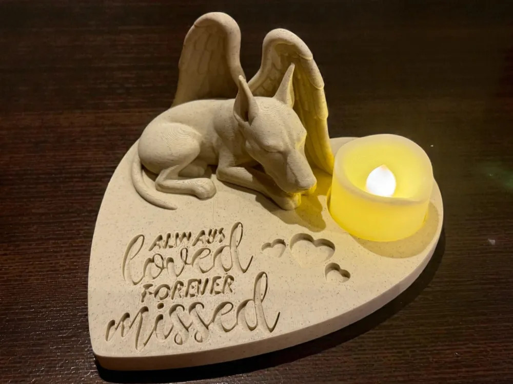 🌿 Ангел Доберман — вечная память в сердце для 3D принтера