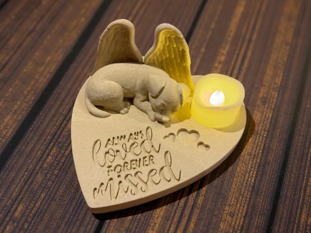 Вечная память любимцу: Ангелическая статуя собаки Angel No Breed для 3D принтера