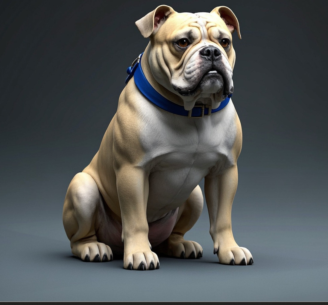 Крутая 3D-модель бульдога от AI 🐶 для 3D принтера