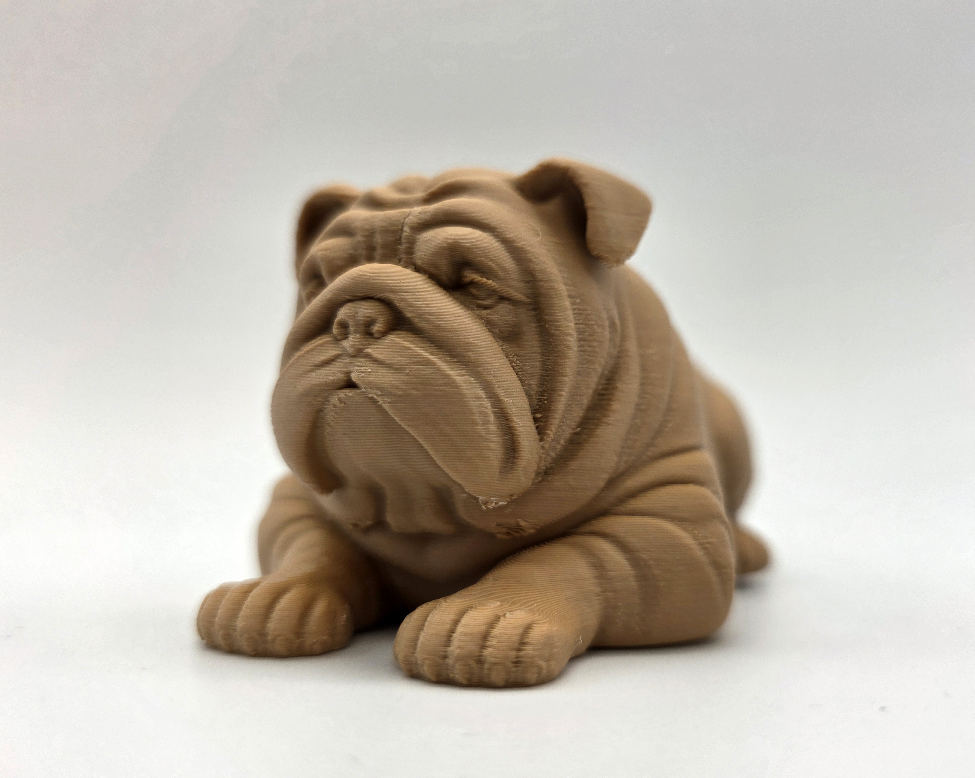 Реалистичная 3D-модель спящего английского бульдога для 3D принтера