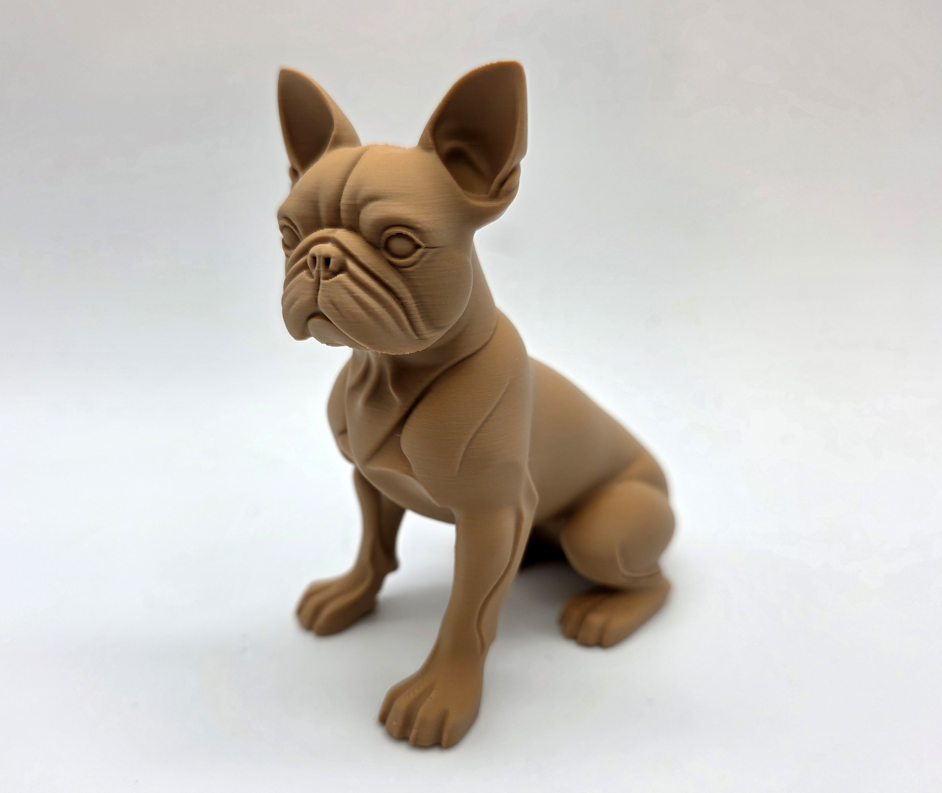 Сидящий бостон-терьер — реалистичная 3D-модель собаки для 3D принтера