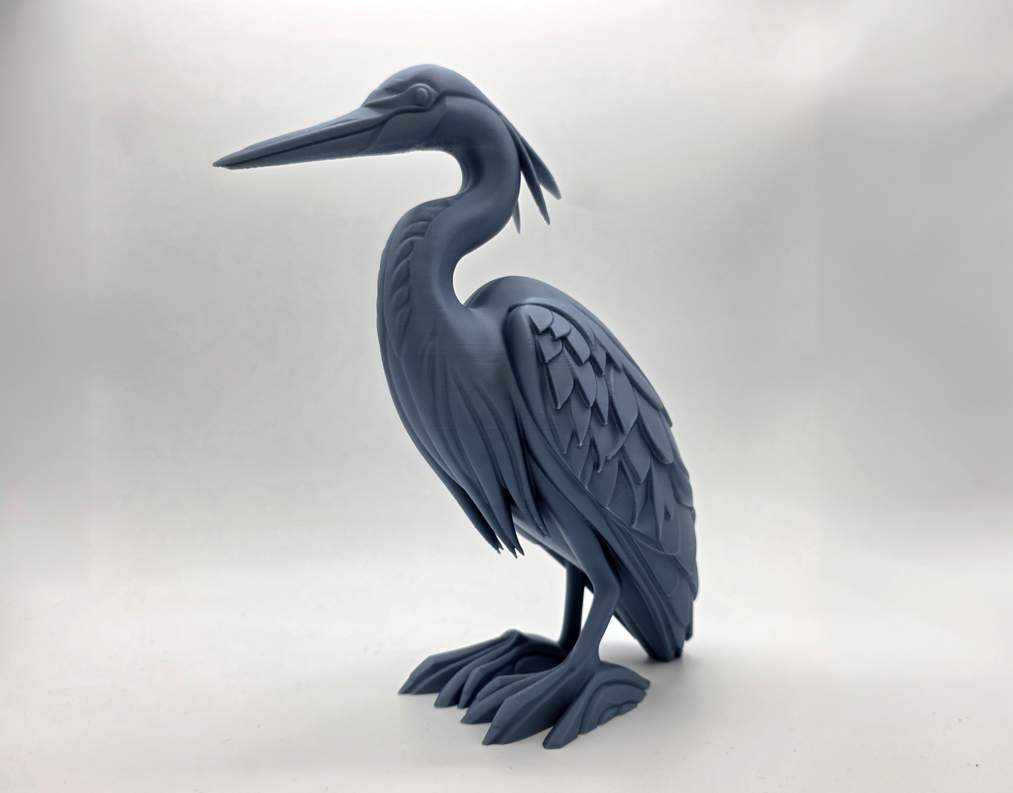 Великолепная скульптура Большой Голубой Цапли в 3D для 3D принтера
