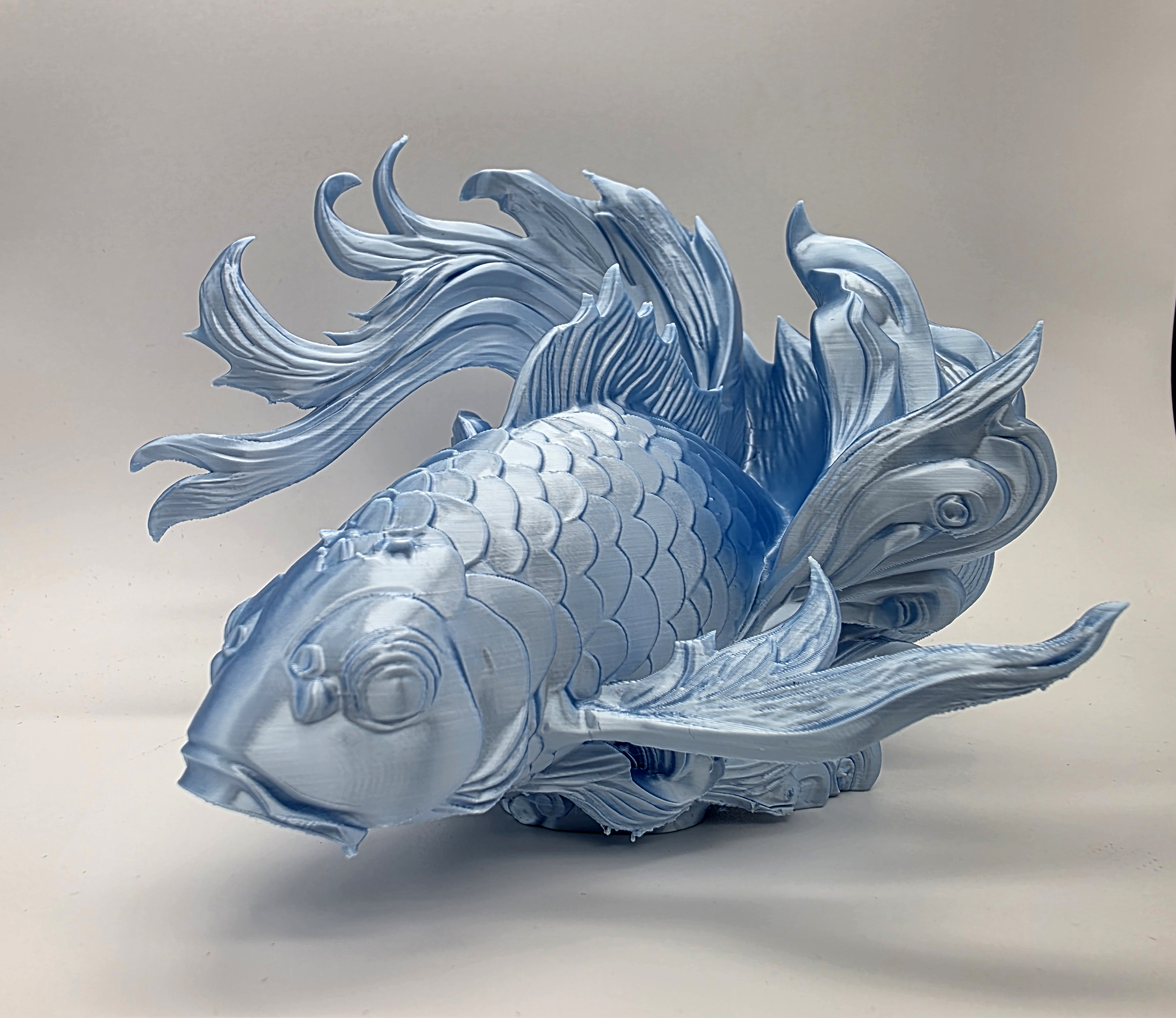 Плавная скульптура карпа кои — эффектное украшение интерьера для 3D принтера