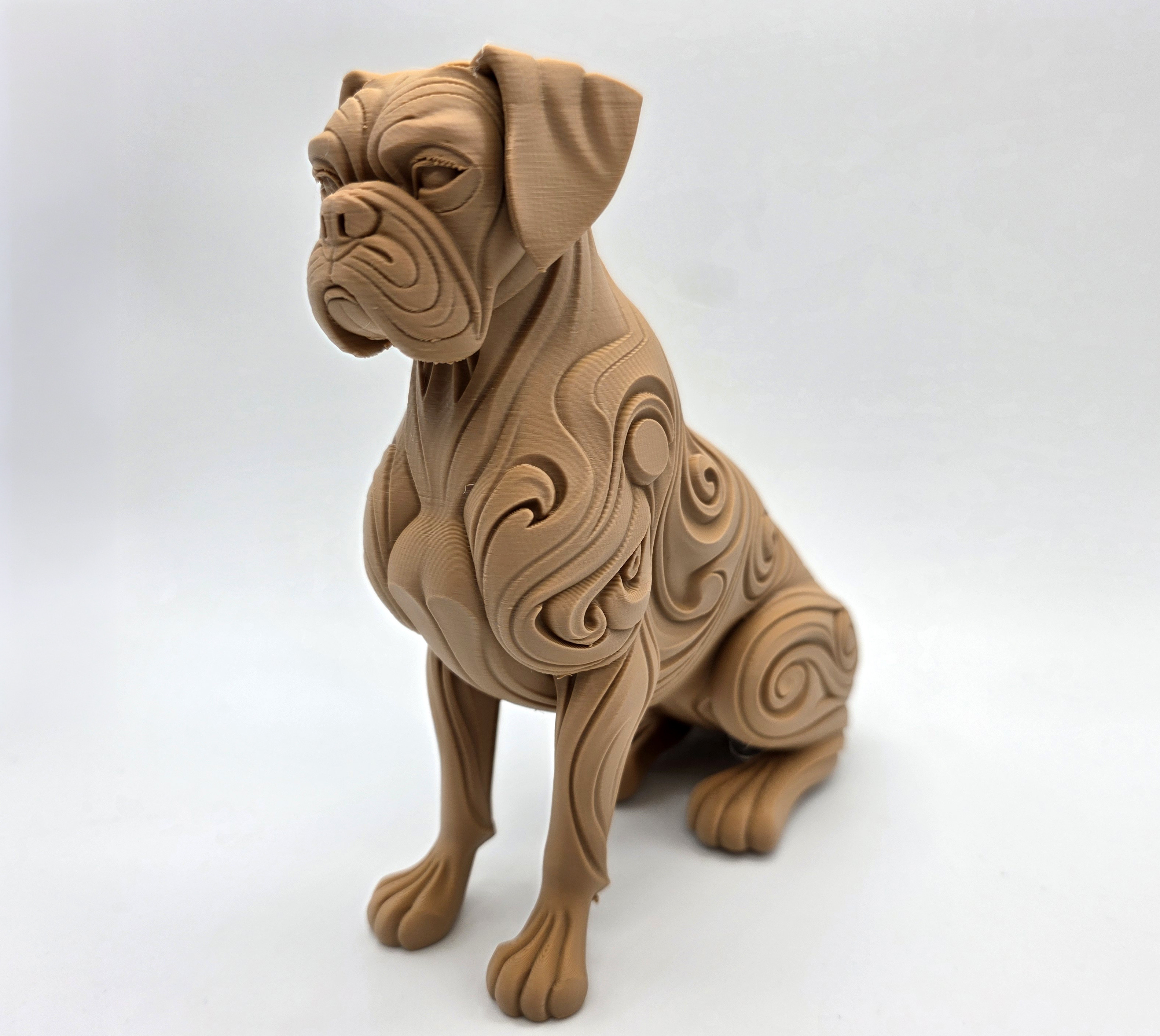 Реалистичная 3D-модель деревянного боксера — идеальный декор интерьера для 3D принтера