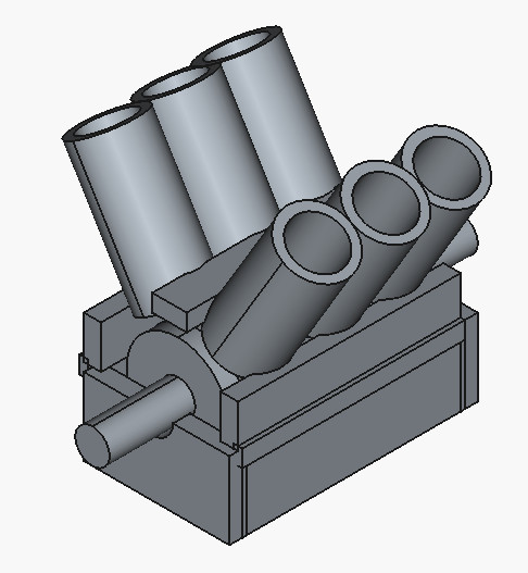 Реалистичная 3D-модель двигателя V6 — вдохновение для дизайнеров и инженеров для 3D принтера