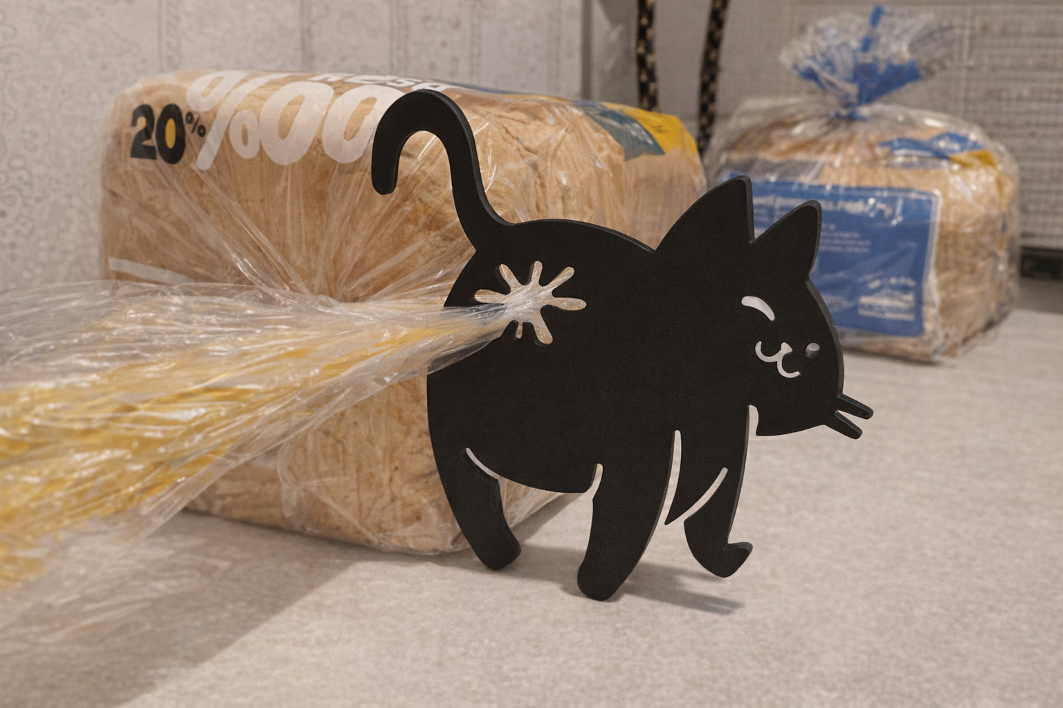 Черная Кошечка Баг-Клип — Игривая и Практичная 3D Модель для 3D принтера