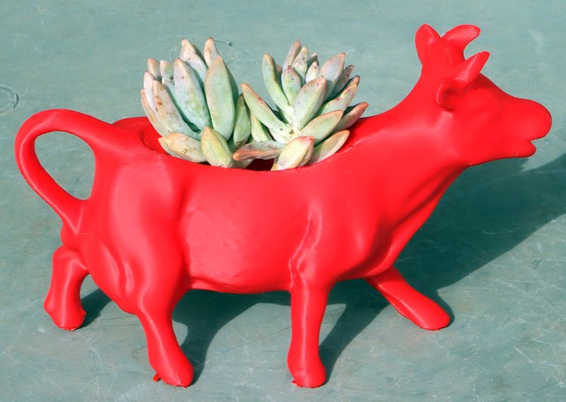 3D-модель коровы-горшка Cow Planter — стильное украшение сада для 3D принтера