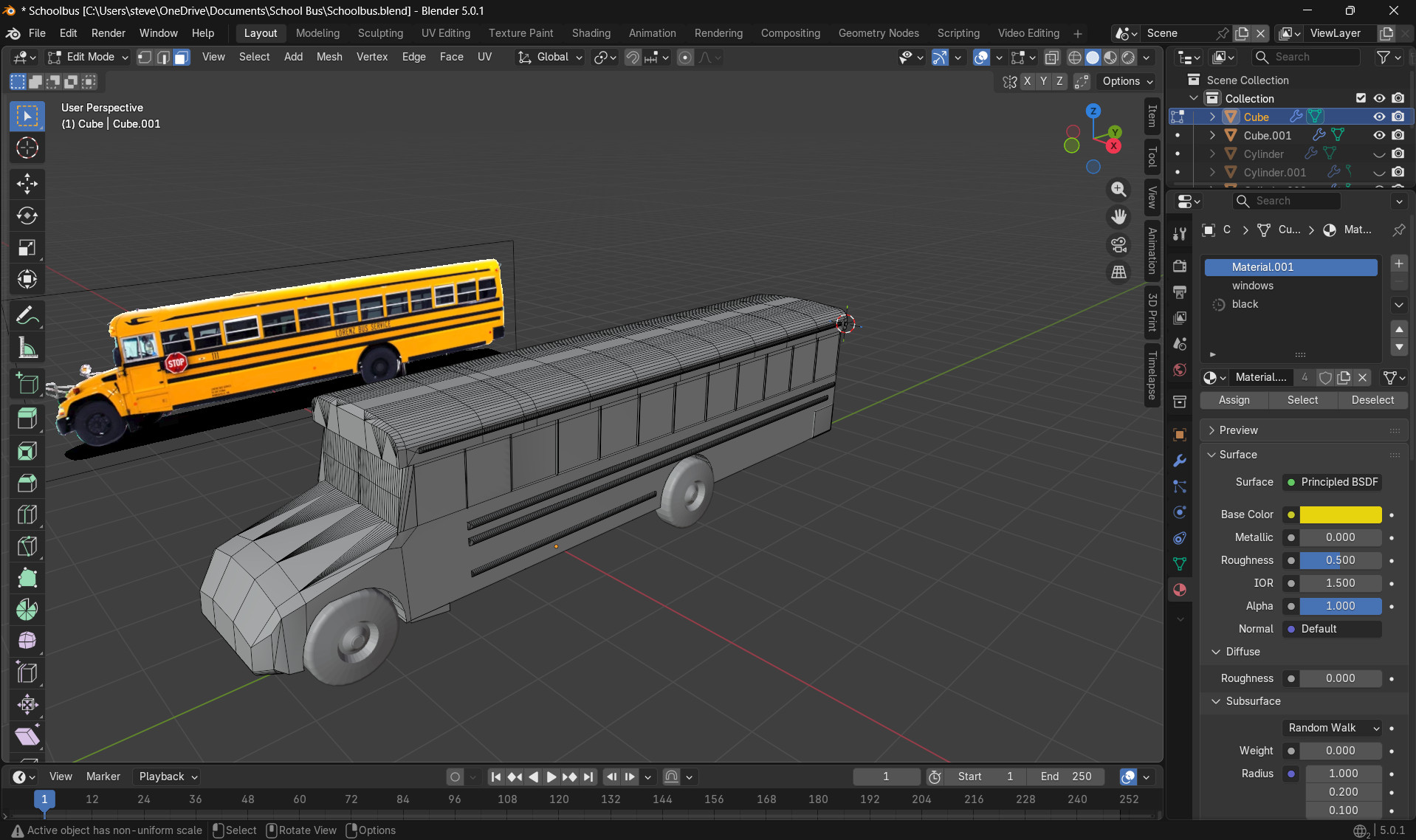 Детализированная 3D-модель школьного автобуса 🚐 для 3D принтера