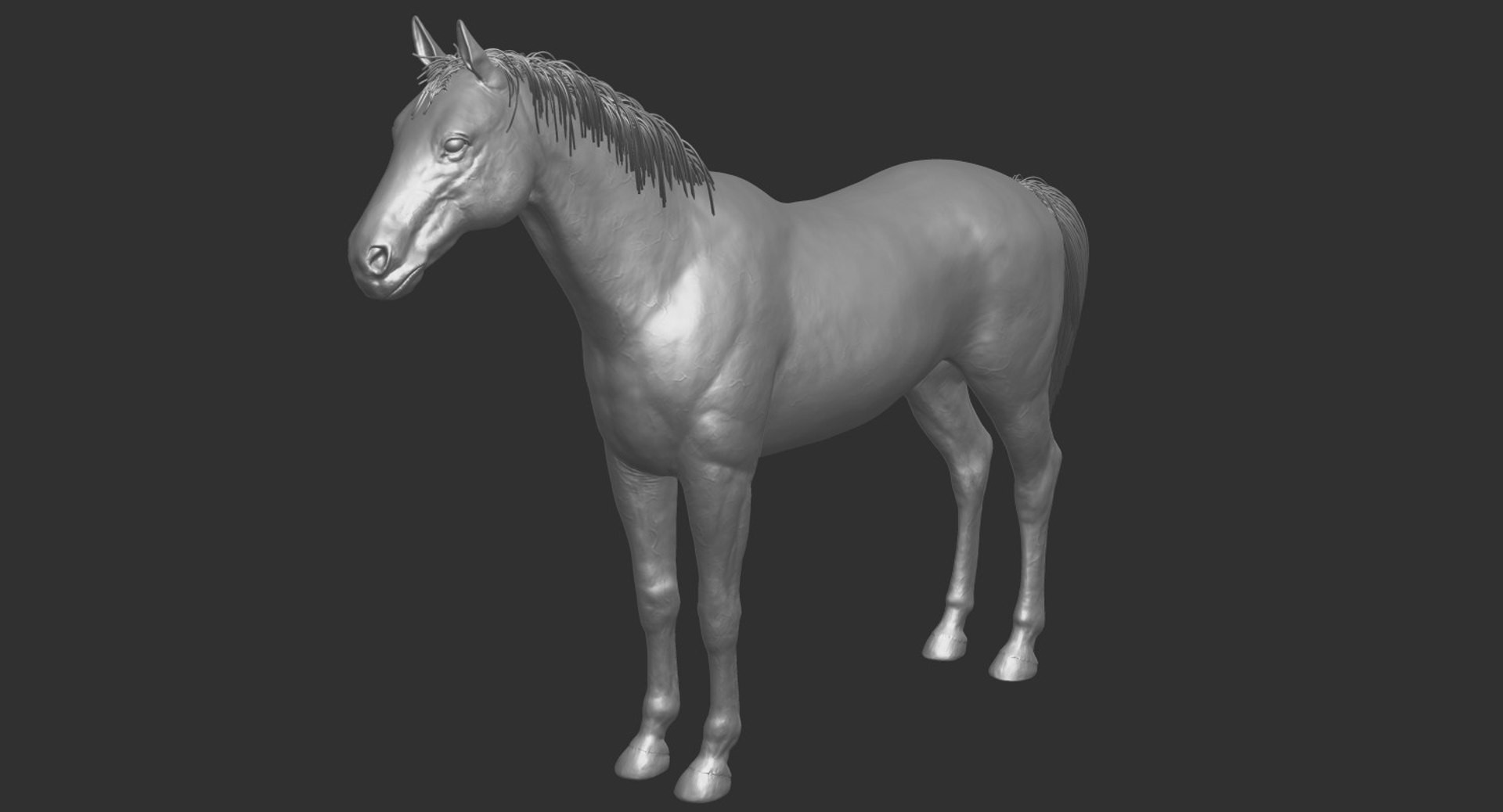 Horse zBrush Sculpt Unwrapped UV s для 3D принтера
