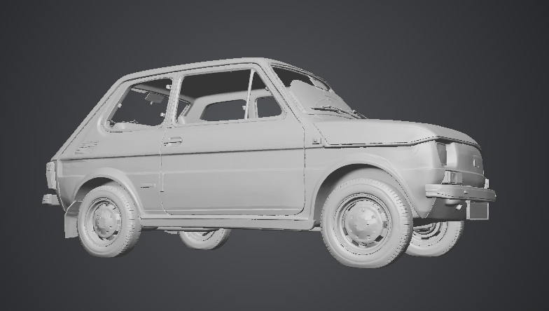 Ретро-машина Fiat 126p в 3D-модели для 3D принтера