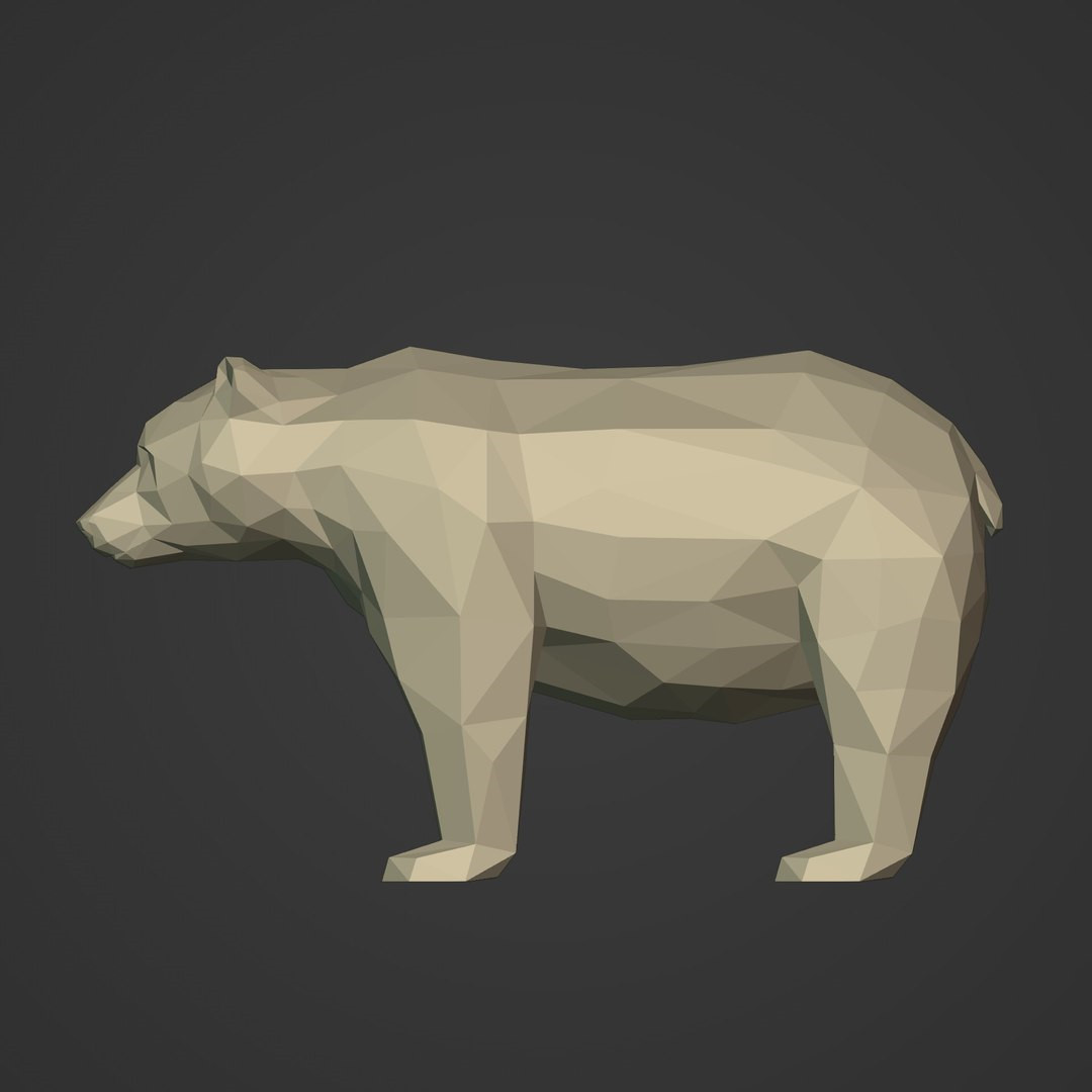 Low Poly Медведь для 3D-печати 🐻 для 3D принтера