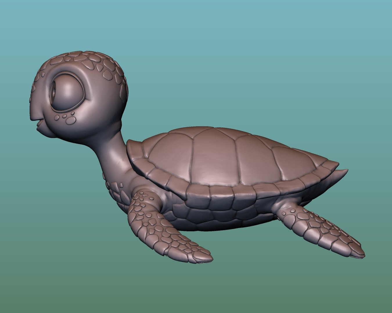 Зелёная морская черепаха Sea Turtle 3D-модель для печати для 3D принтера