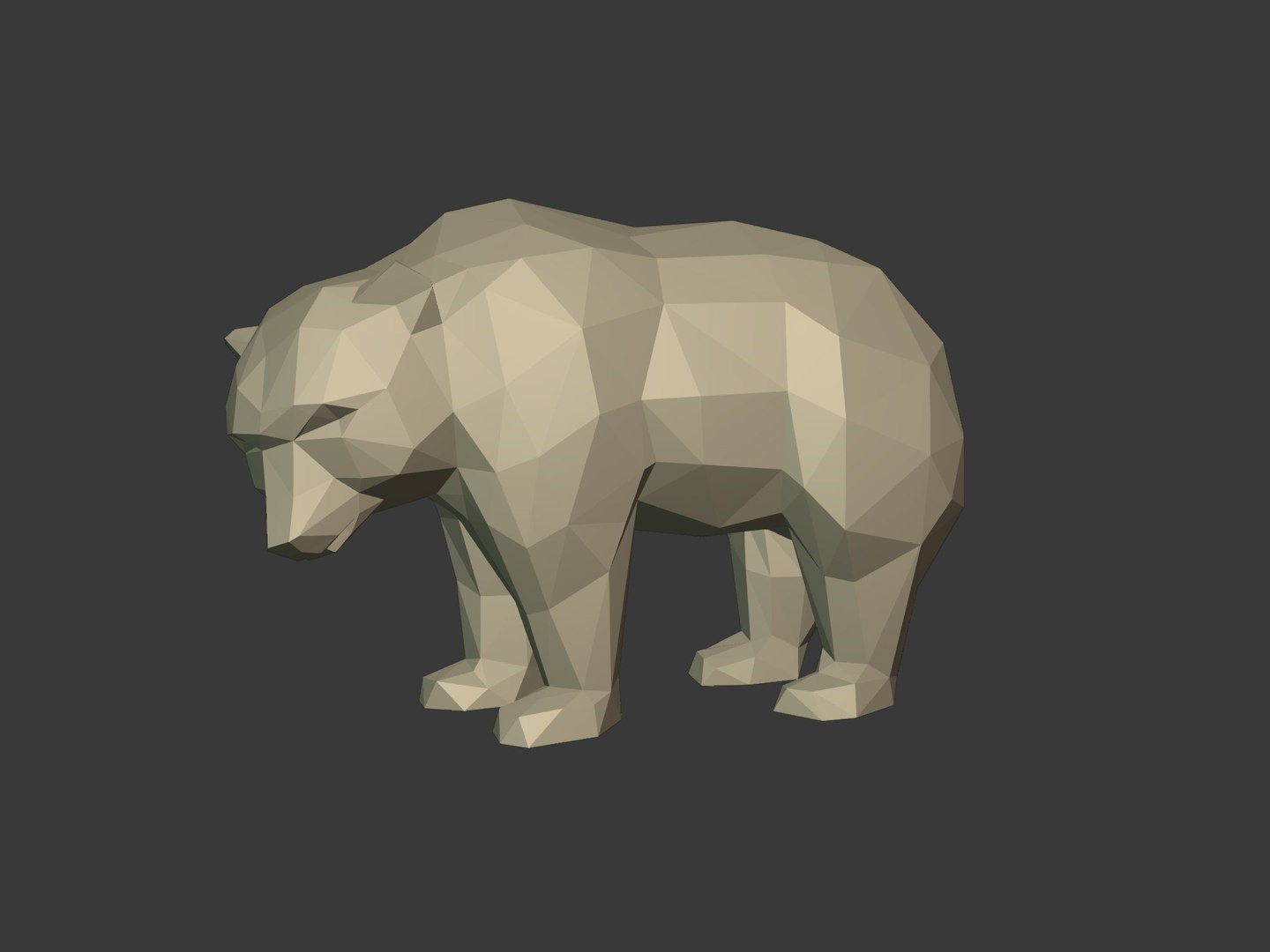 Полигональная фигурка медведя готова к 3D-печати 🐻✨ для 3D принтера