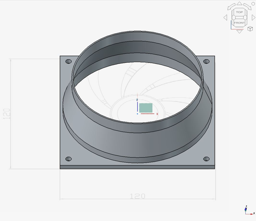 Адаптер вентилятора ПК 120мм на воздуховод 100мм ✨ Улучшите охлаждение вашего компьютера! для 3D принтера