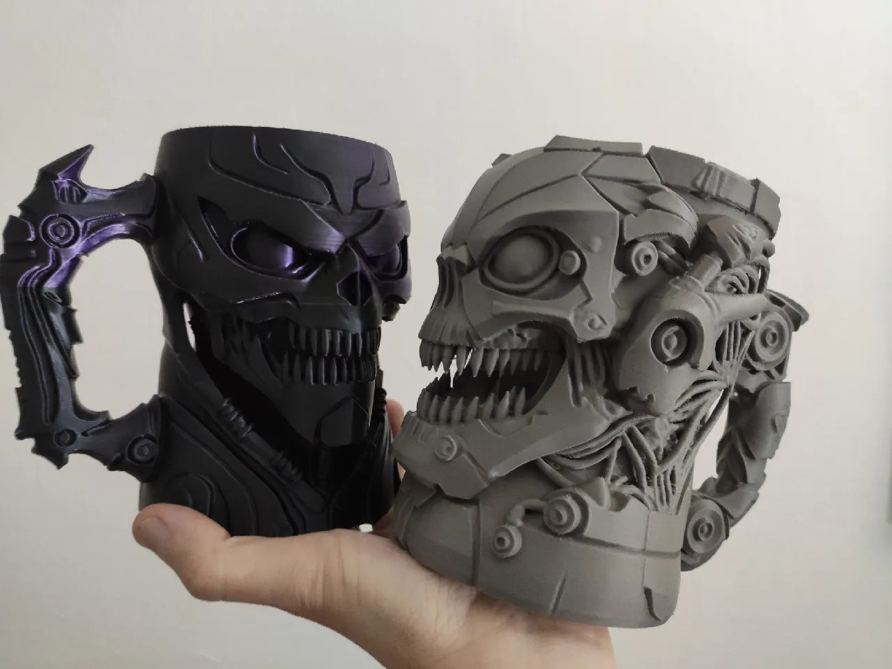 Кибердемон-хранитель пива — уникальная кружка в стиле киберпанк для 3D принтера