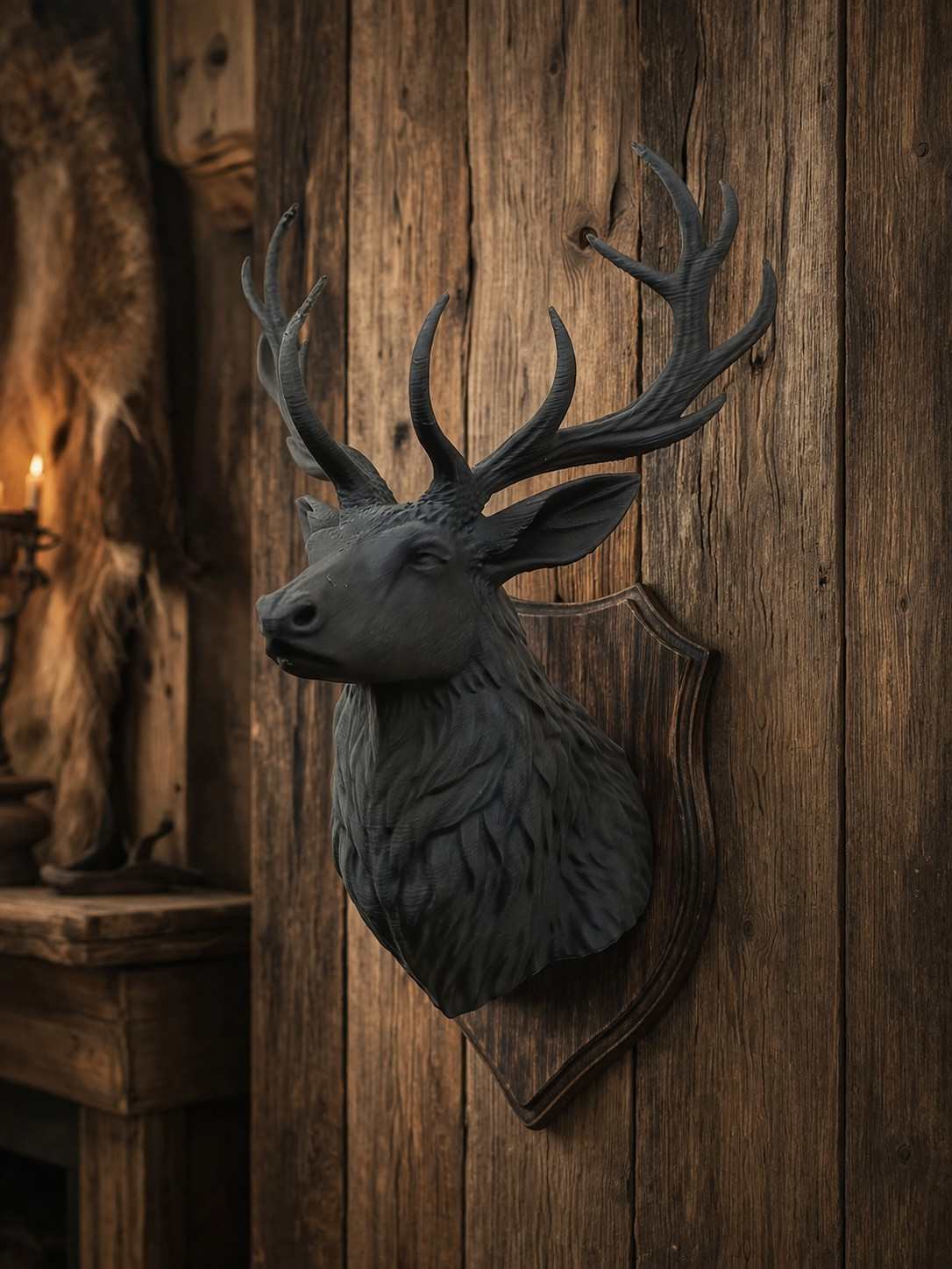 Рустикальное украшение стены — голова оленя в стиле кантри для 3D принтера
