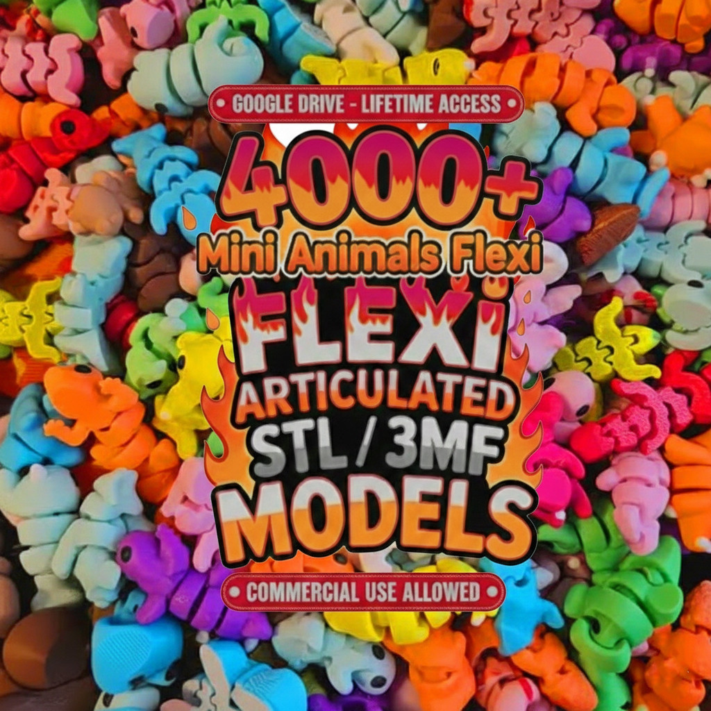 Печати гибких мини-животных: 4000+ моделей STL/3MF для 3D принтера