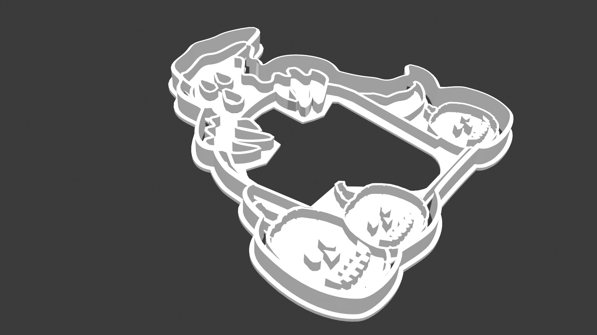 Ghost and Pumpkins around Tombstone Cookie Cutter для 3D принтера