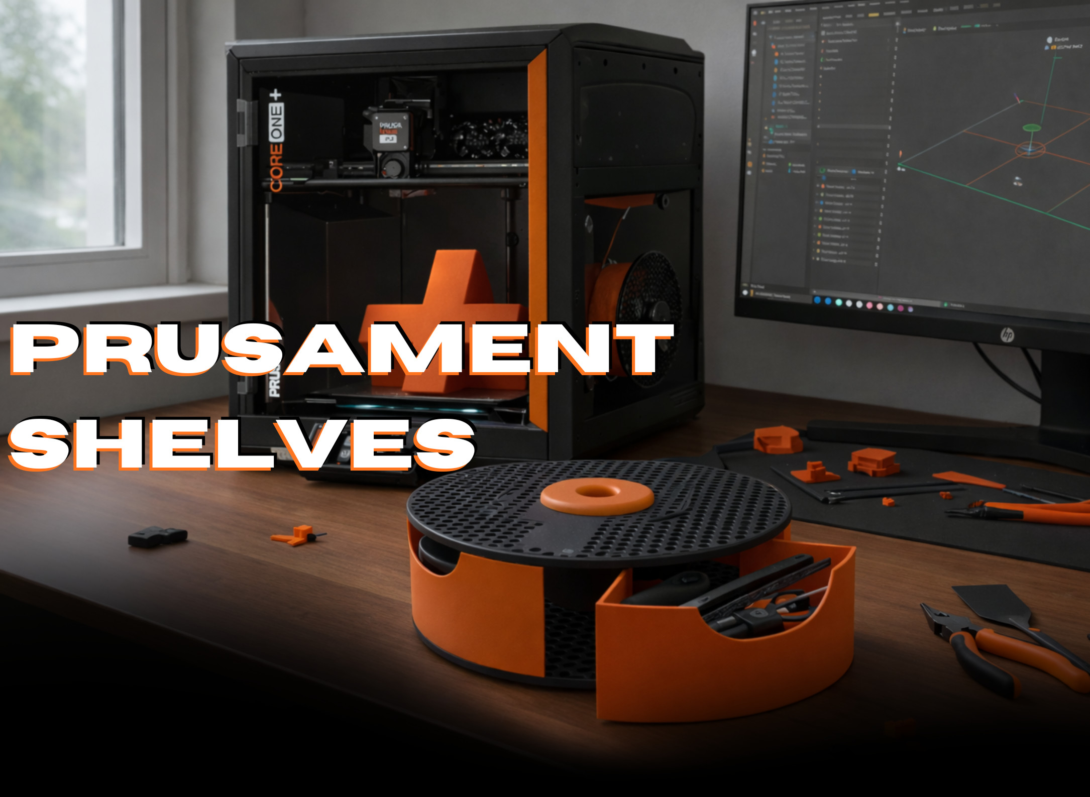 Удобное хранение филамента Prusament spool drawers в 3D-модели для 3D принтера