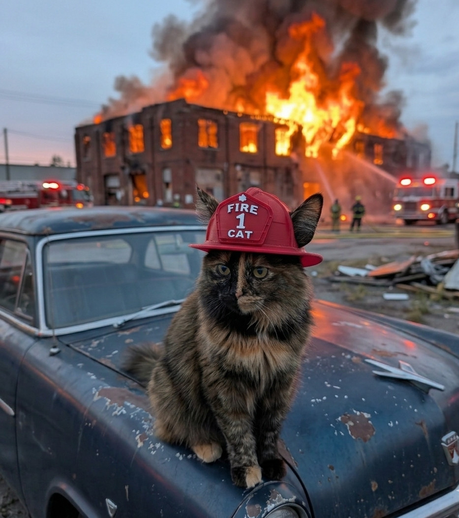 🐱🔥 Пожарная каска для кота — креативная 3D-модель для 3D принтера