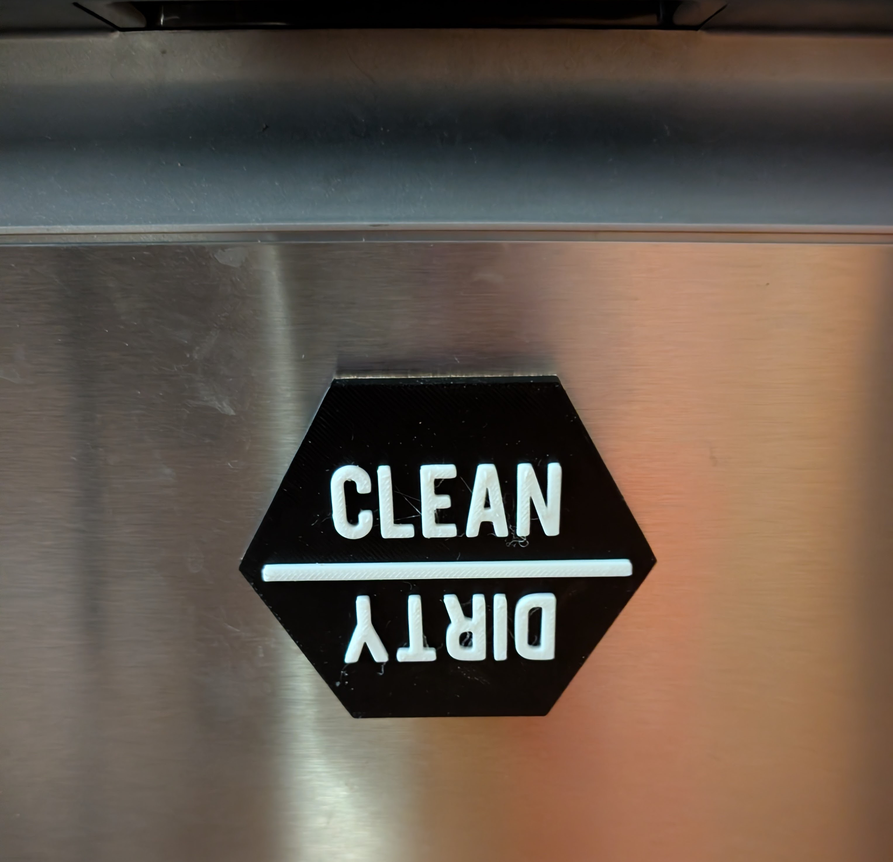 Реалистичная 3D-модель магнитов посудомоечной машины Clean/Dirty для 3D принтера