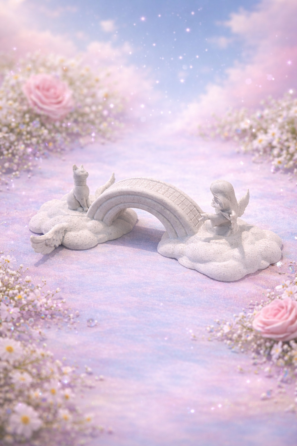 Душевная Rainbow Bridge — памятник коту в виде ангела для 3D принтера