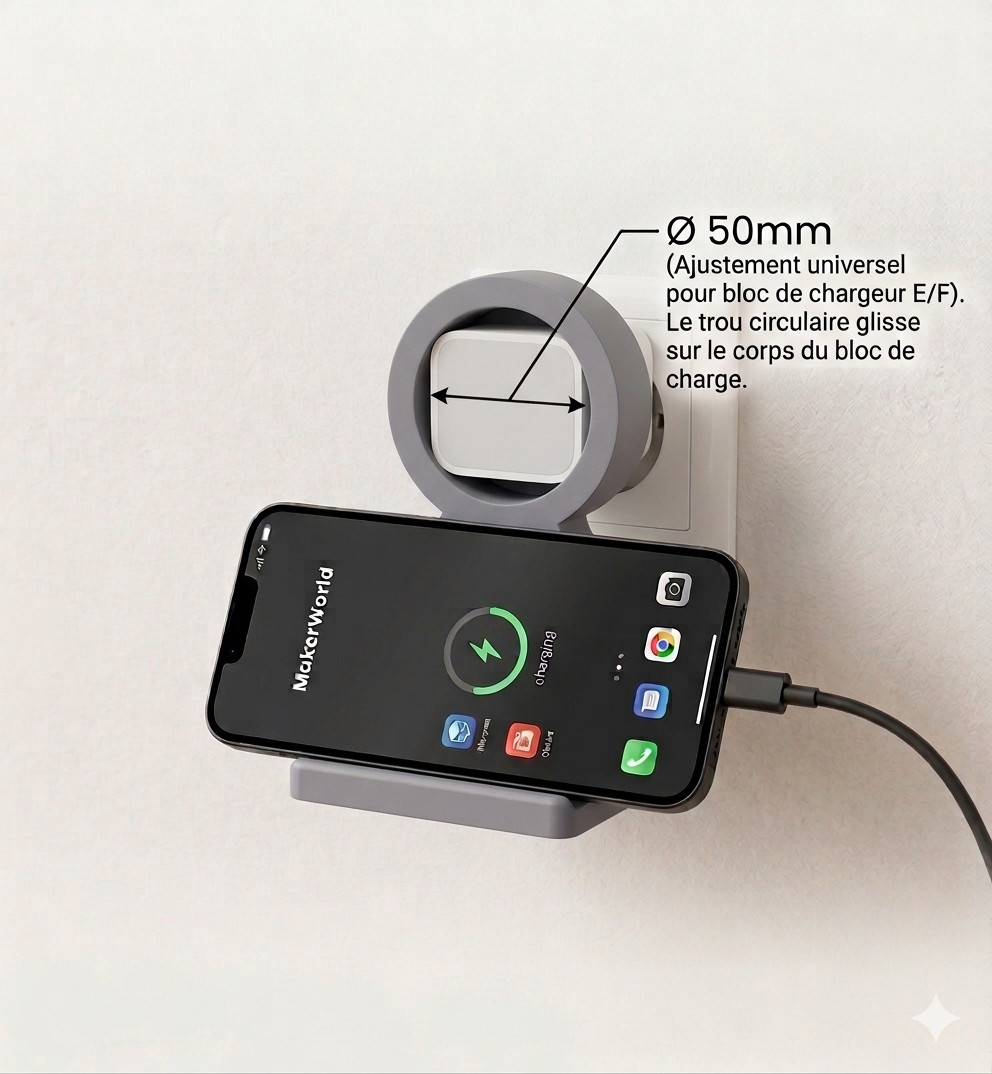 Подставка-зарядка для телефона настенная 📱✨ | Бесплатная 3D-модель для 3D принтера