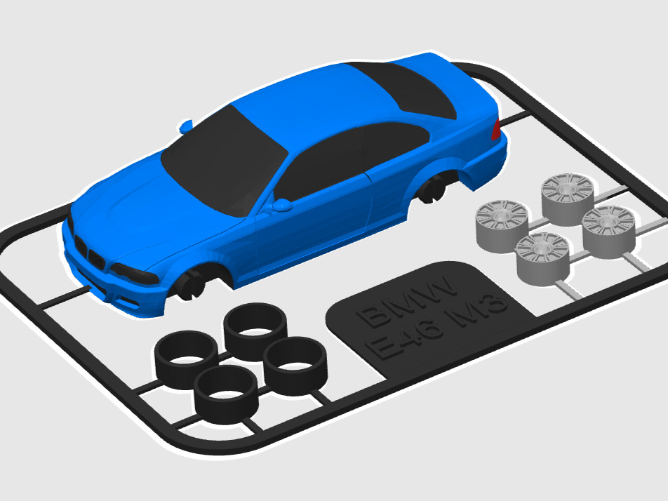 3D-модель BMW E46 M3 Kit Card — скачай бесплатно для 3D принтера