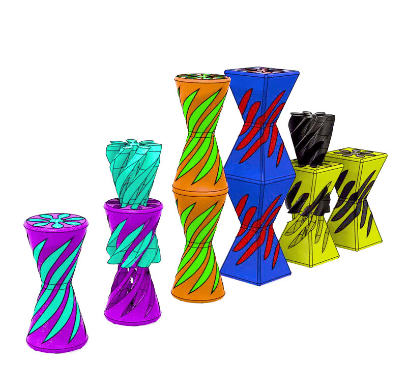 Фиджет-вихрь пирамида и конус стиль песочных часов для 3D принтера